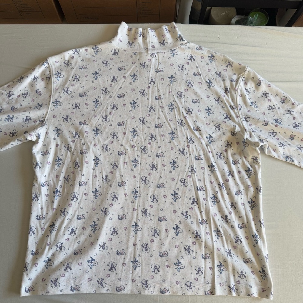 Vtg Fashion Bug Snowman Christmas Holiday Mock Neck Long Sleeve Top Size 18/20 - Picture 8 of 15